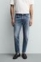 ZARA BASIC SLIM FIT WASHED BLUE DENIM JEANS