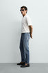 ZARA BASIC SLIM FIT WASHED BLUE DENIM JEANS