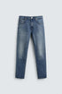 ZARA BASIC SLIM FIT WASHED BLUE DENIM JEANS