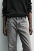 ZARA BASIC SLIM FIT WASHED GREY DENIM JEANS