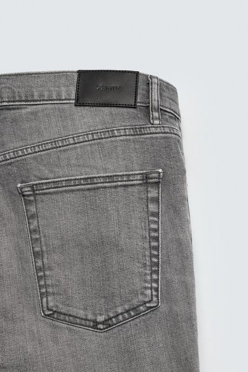 ZARA BASIC SLIM FIT WASHED GREY DENIM JEANS