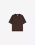BERSHKA RELAXED FIT ESSENTIAL T-SHIRT - BROWN