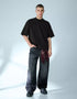 BERSHKA RELAXED FIT ESSENTIAL T-SHIRT - BLACK
