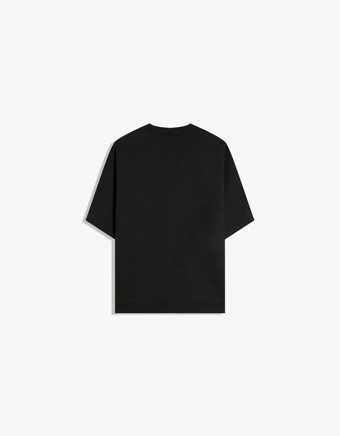 BERSHKA RELAXED FIT ESSENTIAL T-SHIRT - BLACK