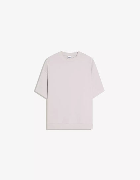 BERSHKA RELAXED FIT ESSENTIAL T-SHIRT - GREY