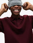 BERSHKA ESSENTIAL RELAXED POLO SHIRT - MAROON
