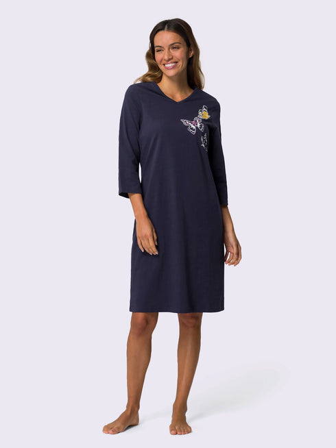 BUTTERFLY PRINT NIGHT LONG SHIRT