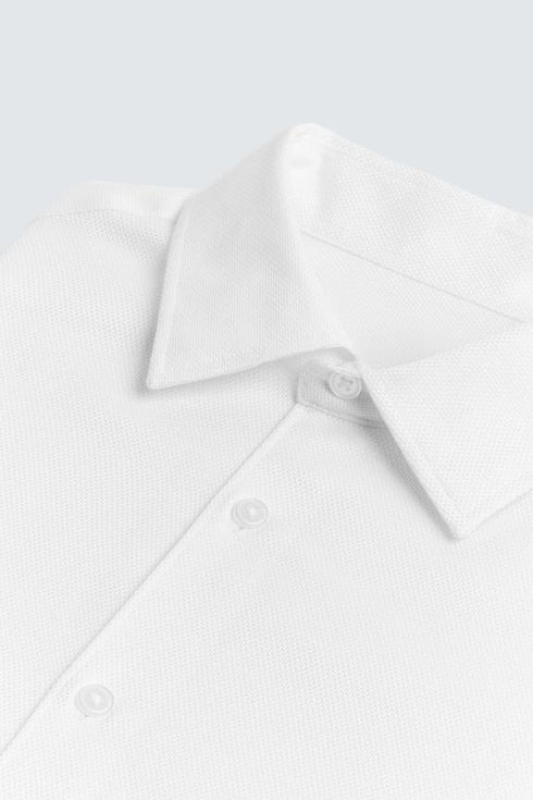 ZARA BASIC TEXTURED SHIRT - WHITE