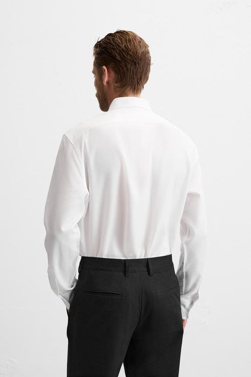 ZARA BASIC TEXTURED SHIRT - WHITE
