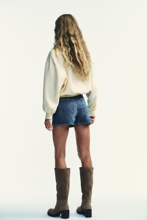 ZARA BASIC PLUSH SWEATSHIRT