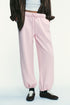 ZARA BASIC STRAIGHT FLEECE TROUSERS WITH ADJUSTABLE HEM