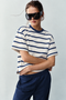 SINSAY OVERSIZED STRIPED SWEAT T-SHIRT