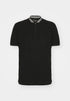 EMPORIO ARMANI COLLAR STRIPE POLO SHIRT - BLACK
