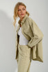 PINK WOMEN DENIM OVERSIZED SHIRT - SAND