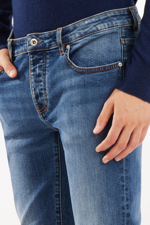 SORBINO 5-POCKET SLIM FIT JEANS MEDIUM WASH