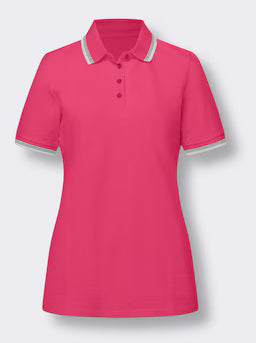 WOMENS POLO SHIRT WITH CONSTRASTING STRIPES