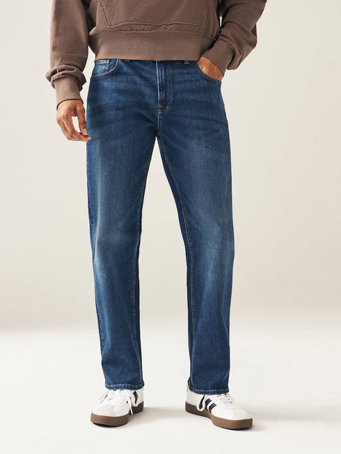 MUCH MORE REGULAR FIT DENIM - MID BLUE WASHED