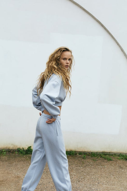 ZARA BASIC FLEECE JOGGERS - SKY BLUE
