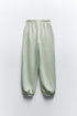 ZARA BASIC FLEECE JOGGERS - SEA GREEN
