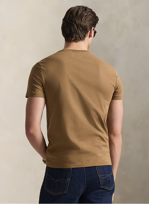 RL SIGNATURE PONY EMBROIDERED T-SHIRT - BROWN