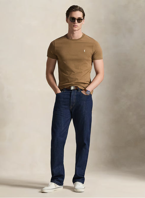 RL SIGNATURE PONY EMBROIDERED T-SHIRT - BROWN