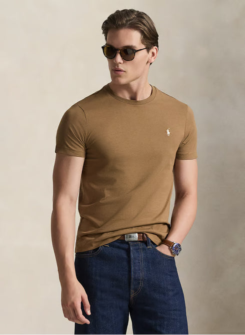 RL SIGNATURE PONY EMBROIDERED T-SHIRT - BROWN