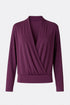 ANN TAYLOR PLUM SOFT-TOUCH WRAP BLOUSE