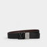 LOUIS VUITTON SIGNATURE BUCKLE REVERSIBLE LEATHER BELT - BLACK & BROWN