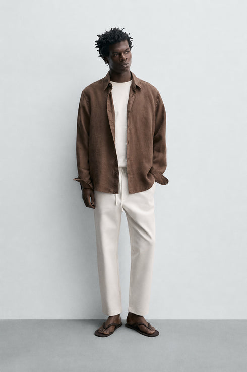 ZARA COMFORT JOGGER WAIST TROUSER - WHITE