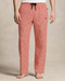 RALPH LAUREN CHECKED DRAWSTRING TROUSERS - RED