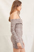 FOREVER 21 MARLED OFF-THE SHOULDER MINI SWEATER DRESS