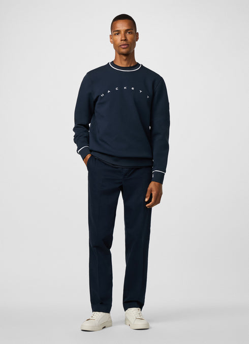HACKETT SIGNATURE CURVE LOGO SWEATSHIRT - NAVY