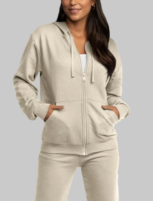 FRUIT OF THE LOOM EVERSOFT FLEECE FULL ZIP HOODIE SWEATSHIRT