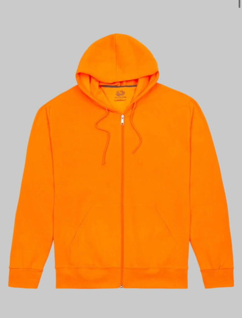 FRUIT OF THE LOOM EVERSOFT FLEECE FULL ZIP HOODIE SWEATSHIRT