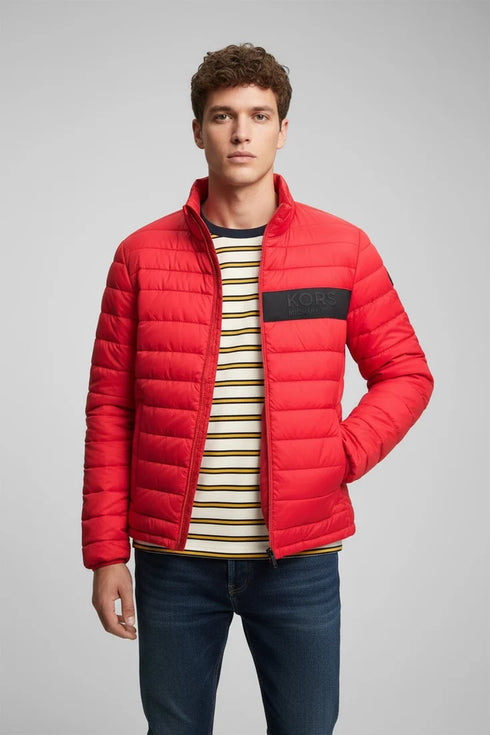 MICHAEL KORS DAROLAN LOGO TAPE PUFFER JACKET