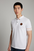 BALMAIN SLIM FIT LOGO PATCH POLO SHIRT - WHITE