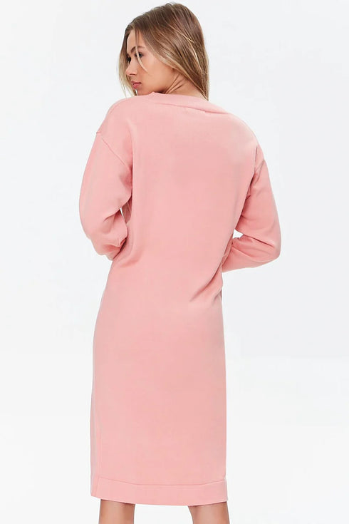 FOREVER 21 RIBBED-TRIM SWEATER DRESS