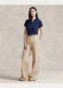 POLO RALPH LAUREN WOMEN'S SLIM FIT STRETCH POLO SHIRT- NAVY
