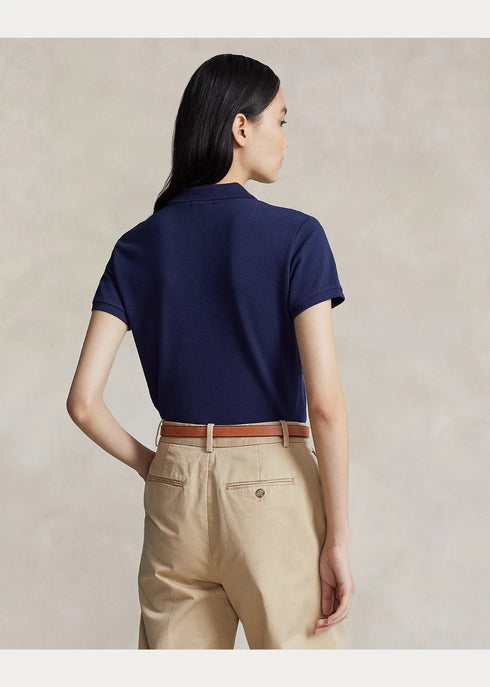 POLO RALPH LAUREN WOMEN'S SLIM FIT STRETCH POLO SHIRT- NAVY