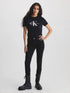 CALVIN KLEIN JEANS MONOGRAM GLITER PRINTED T-SHIRT - BLACK