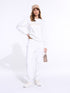 SINSAY WOMENS BASIC JOGGERS - WHITE