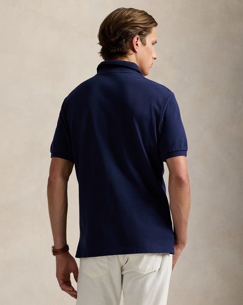 POLO RALPH LAUREN LEATHER BIG PONY MESH POLO SHIRT