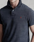POLO RALPH LAUREN CUSTOM SLIM FIT ICONIC MESH POLO SHIRT - CHARCOAL MARL