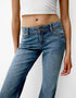 BERSHKA WOMEN'S LOW WAIST BOOT CUT JEANS