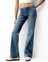BERSHKA WOMEN'S LOW WAIST BOOT CUT JEANS