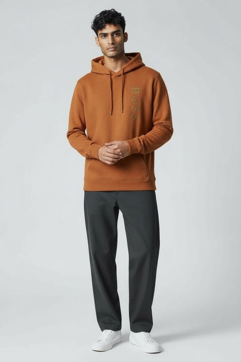 H.B SEEGER MONOGRAM-FILLED LOGO HOODIE