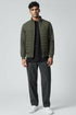 SIGNATURE LOGO MIXED-MATERIAL ZIP JACKET