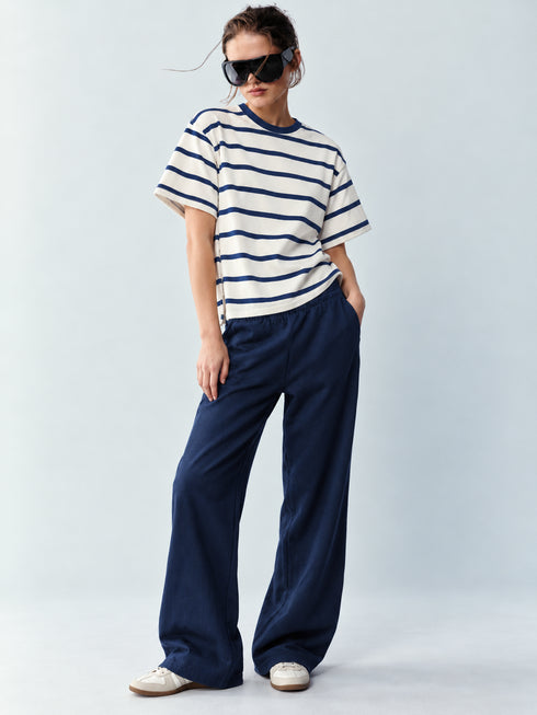 SINSAY OVERSIZED STRIPED SWEAT T-SHIRT