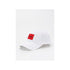 HUGO COTTON TWILL CAP WITH RED LOGO LABEL - WHITE