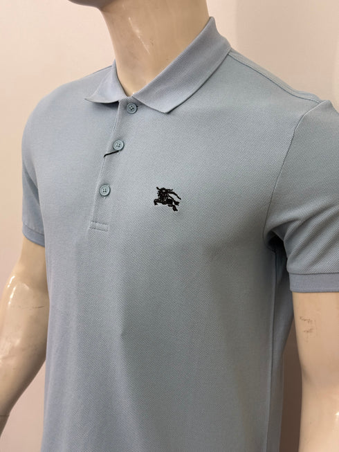 BURBERRY EKD EMBROIDERED POLO LIGHT BLUE